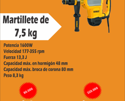 Alquiler de Martillete de 7,5 kg Rentax