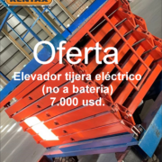 Oferta Elevador tijera eléctrico (no a batería) a 7.000 usd.