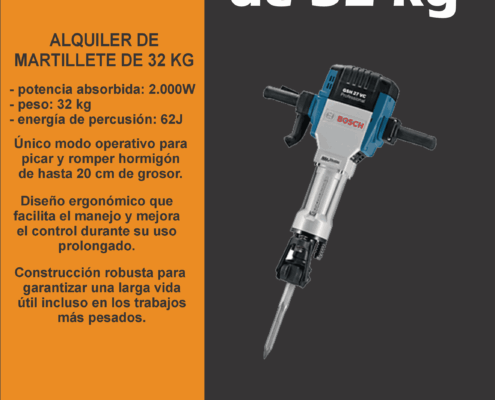 Martillete de 32 kg - Rentax Alquiler
