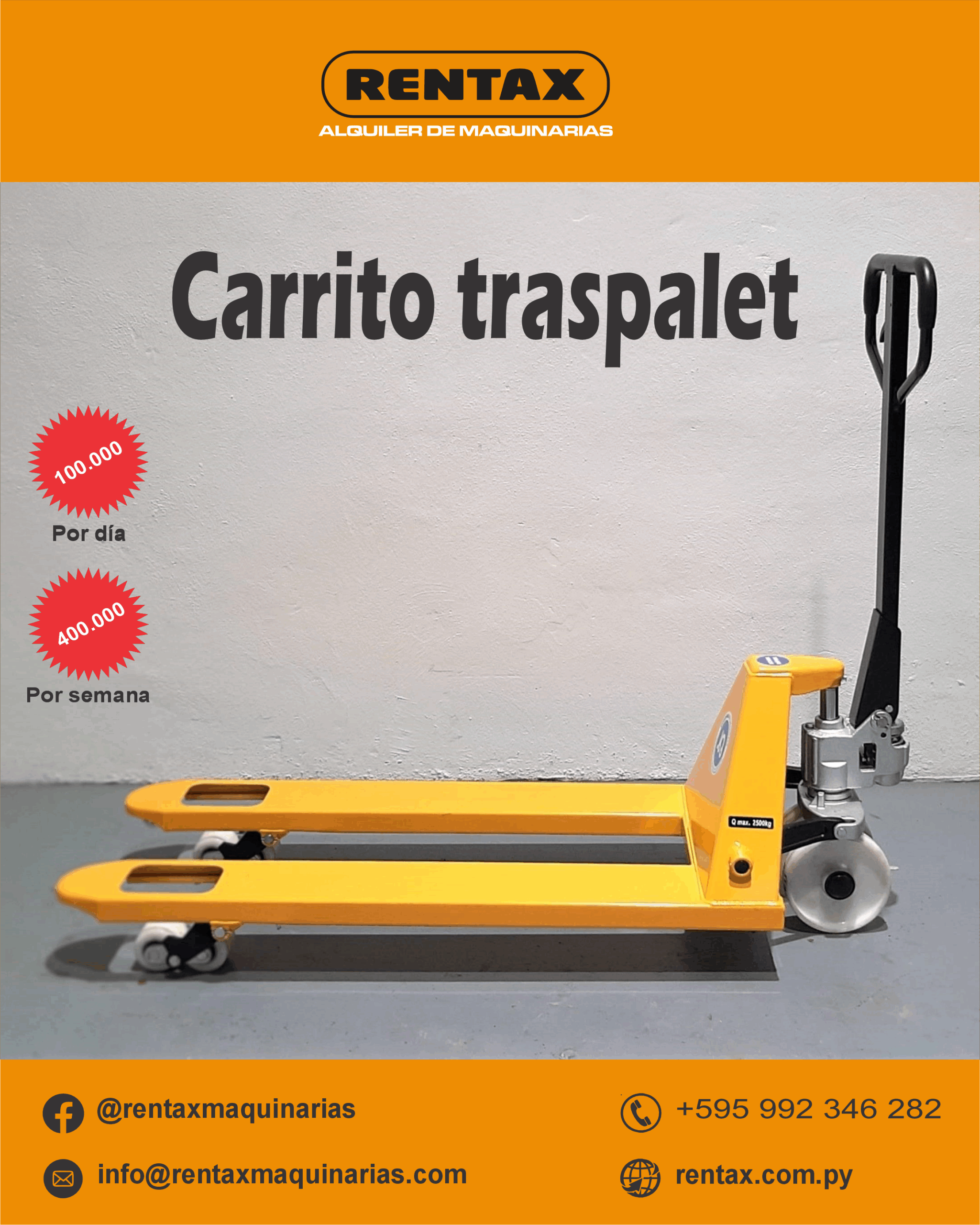 Alquiler de carrito traspalet Rentax