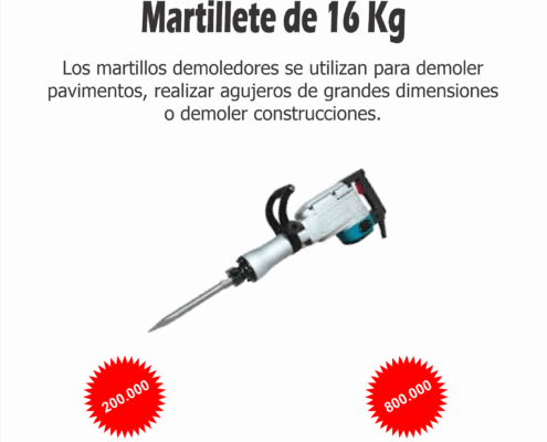 Alquiler de Martillete de 16 kg